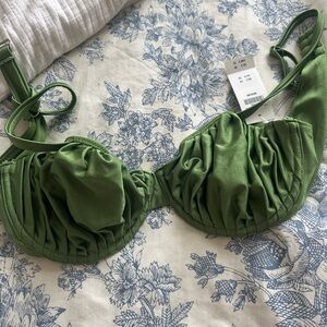 Abercrombie & Fitch Green Ruched Bikini NWT